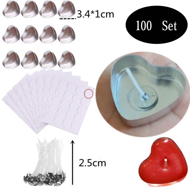 100 مجموعة على شكل قلب فارغة ا - مراجعة Candle Making Kits وسعره